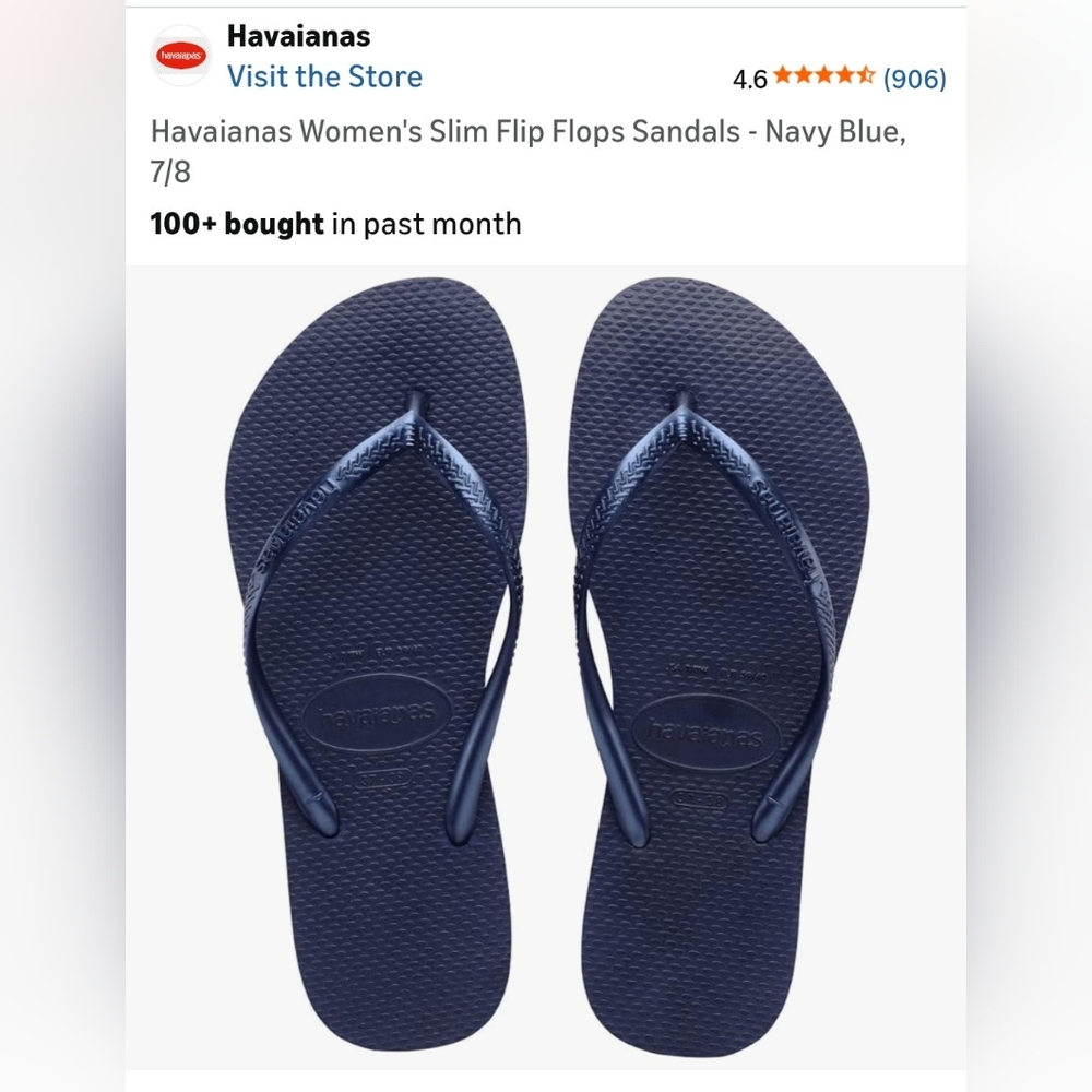 Havaianas Women's Navy Blue Slim Flip Flops